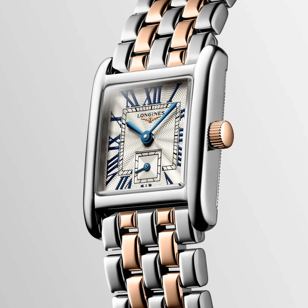 Longines orologio Mini Dolcevita 21.50x29.00mm argento quarzo oro 18kt acciaio L5.200.5.71.7