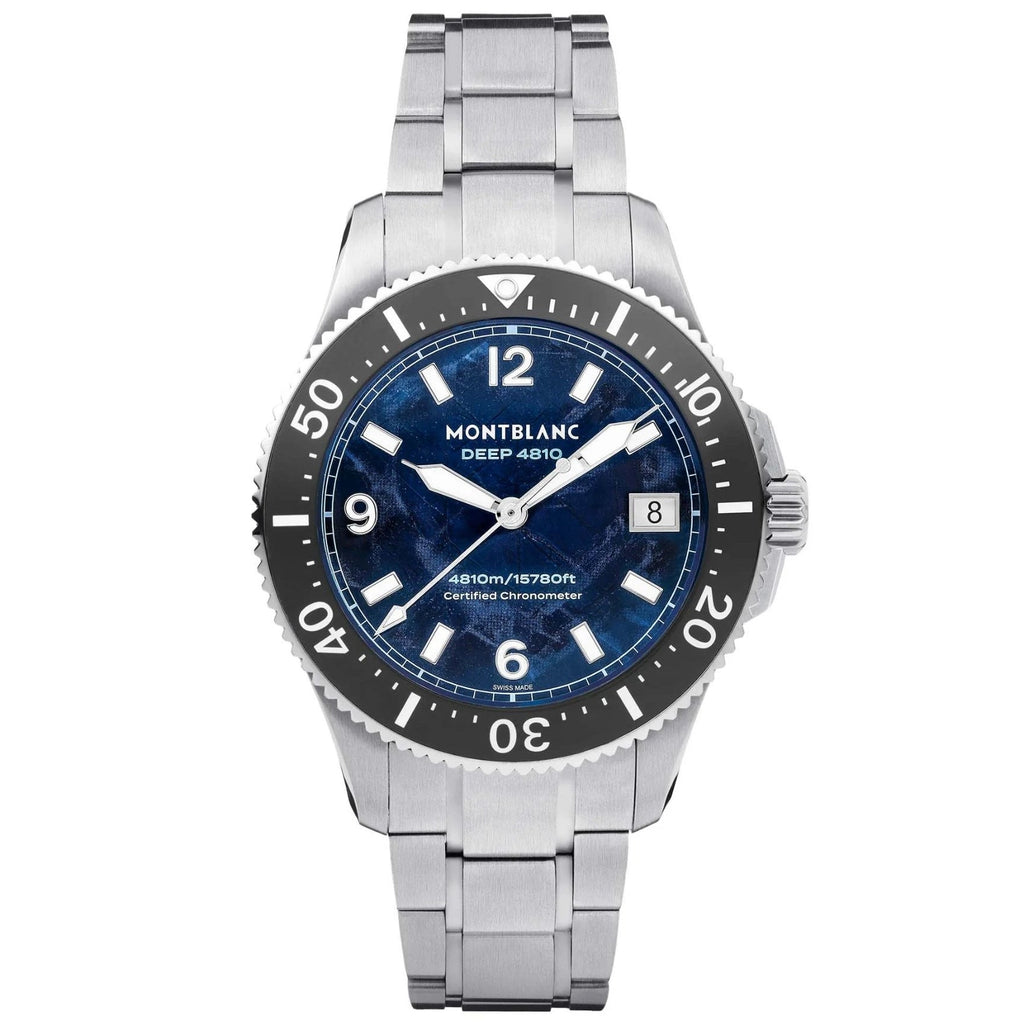 Montblanc orologio Iced Sea 0 Oxygen Deep 4810 43mm blu automatico titanio 135634