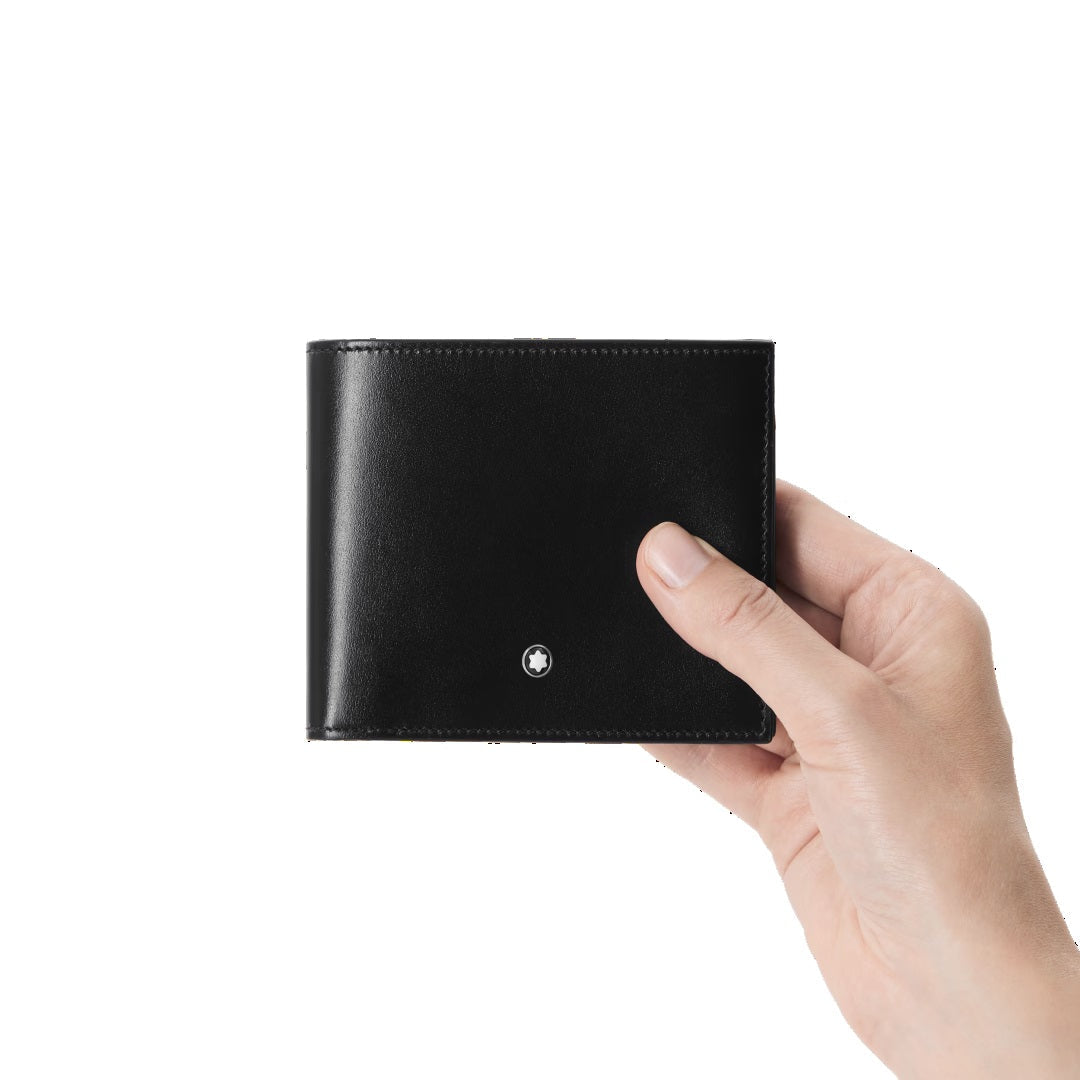 Montblanc portafoglio Meisterstuck 6 scomparti con 2 tasche a vista nero 198314