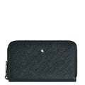 Montblanc portafoglio 12 scomparti con cerniera medio Sartorial tweed blu 220362