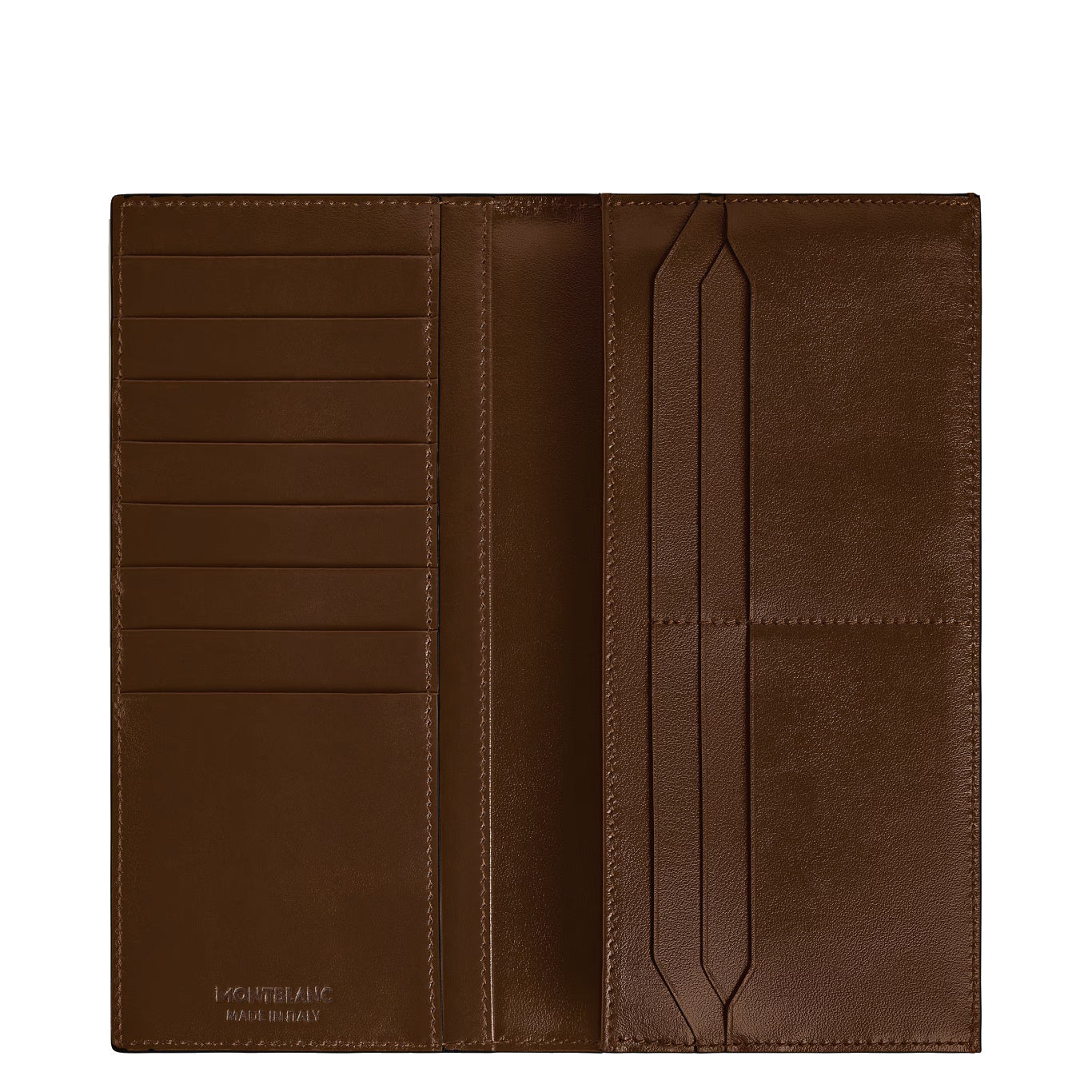 Montblanc portafoglio 14 scomparti Meisterstück, tasca con cerniera sfumato marrone 220318