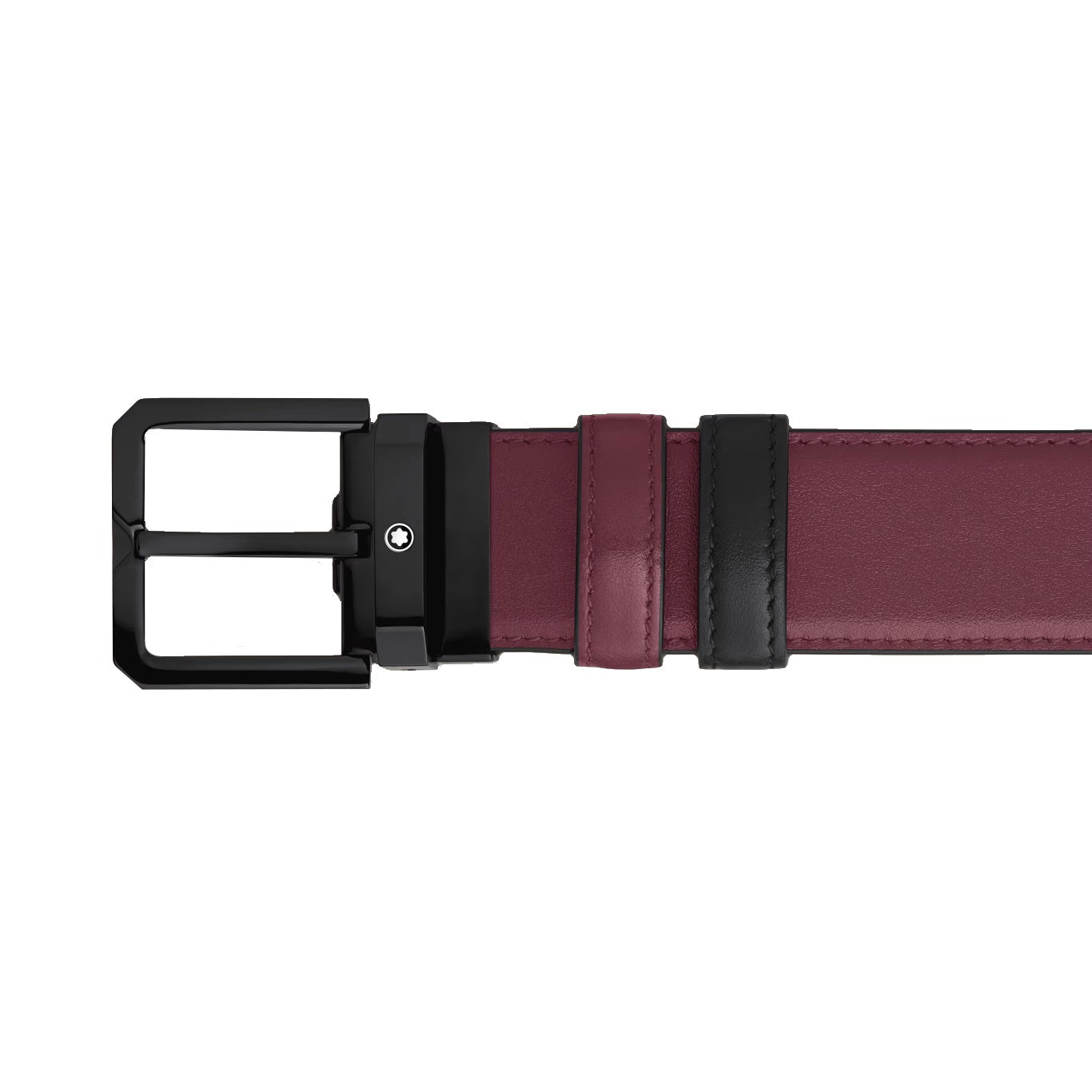 Montblanc cintura reversibile 35 mm pelle nera/cassis 199651