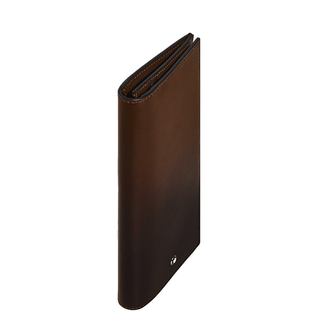 Montblanc portafoglio 14 scomparti Meisterstück, tasca con cerniera sfumato marrone 220318