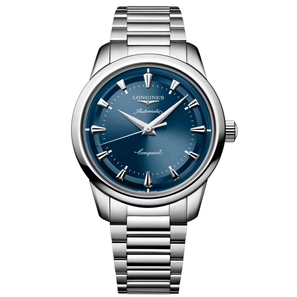 Longines orologio Heritage 40mm blu acciaio automatico L1.650.4.92.6