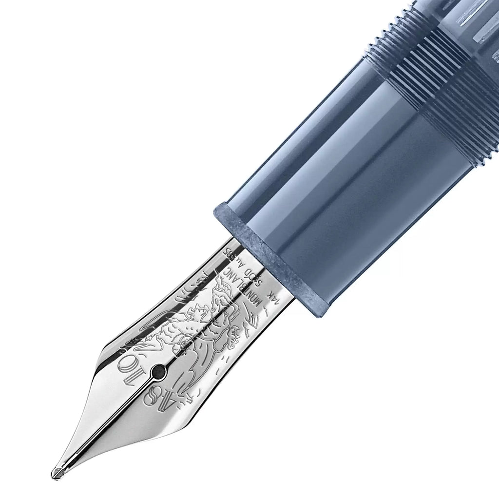 Montblanc stilografica Meisterstück Glacier LeGrand blu punta M 129393