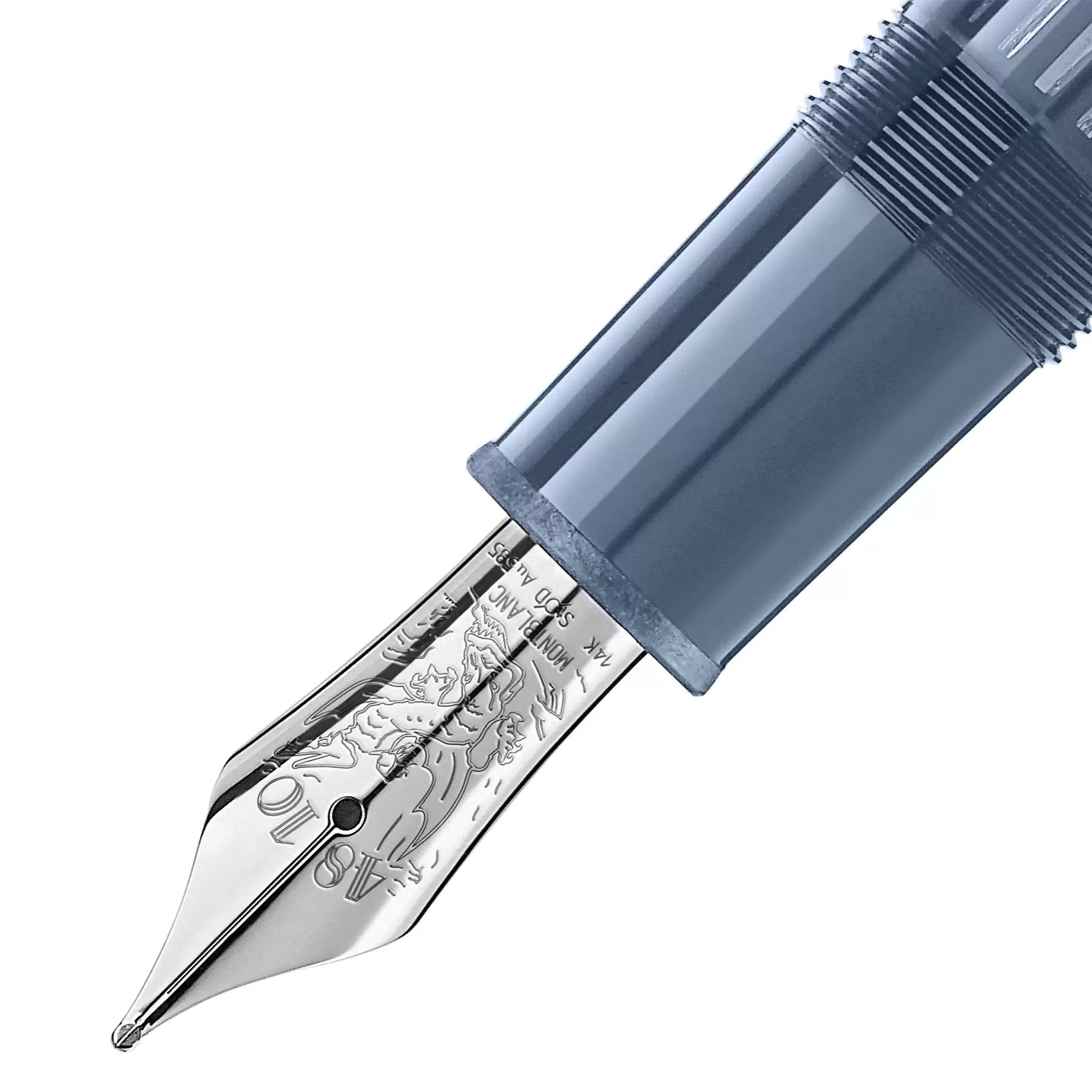 Montblanc stilografica Meisterstück Glacier LeGrand blu punta M 129393