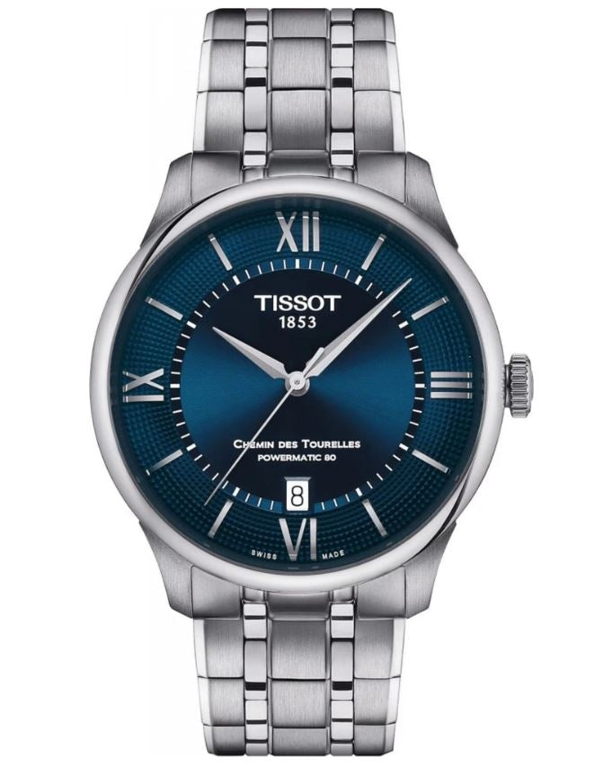 TISSOT Mod. CHEMIN DES TOURELLES - POWERMATIC 80 - BLUE, ROMAN INDEXES