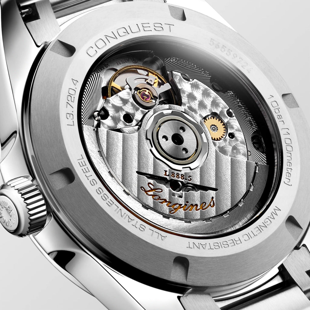 Longines orologio Conquest 38mm blu automatico acciaio L3.720.4.92.6