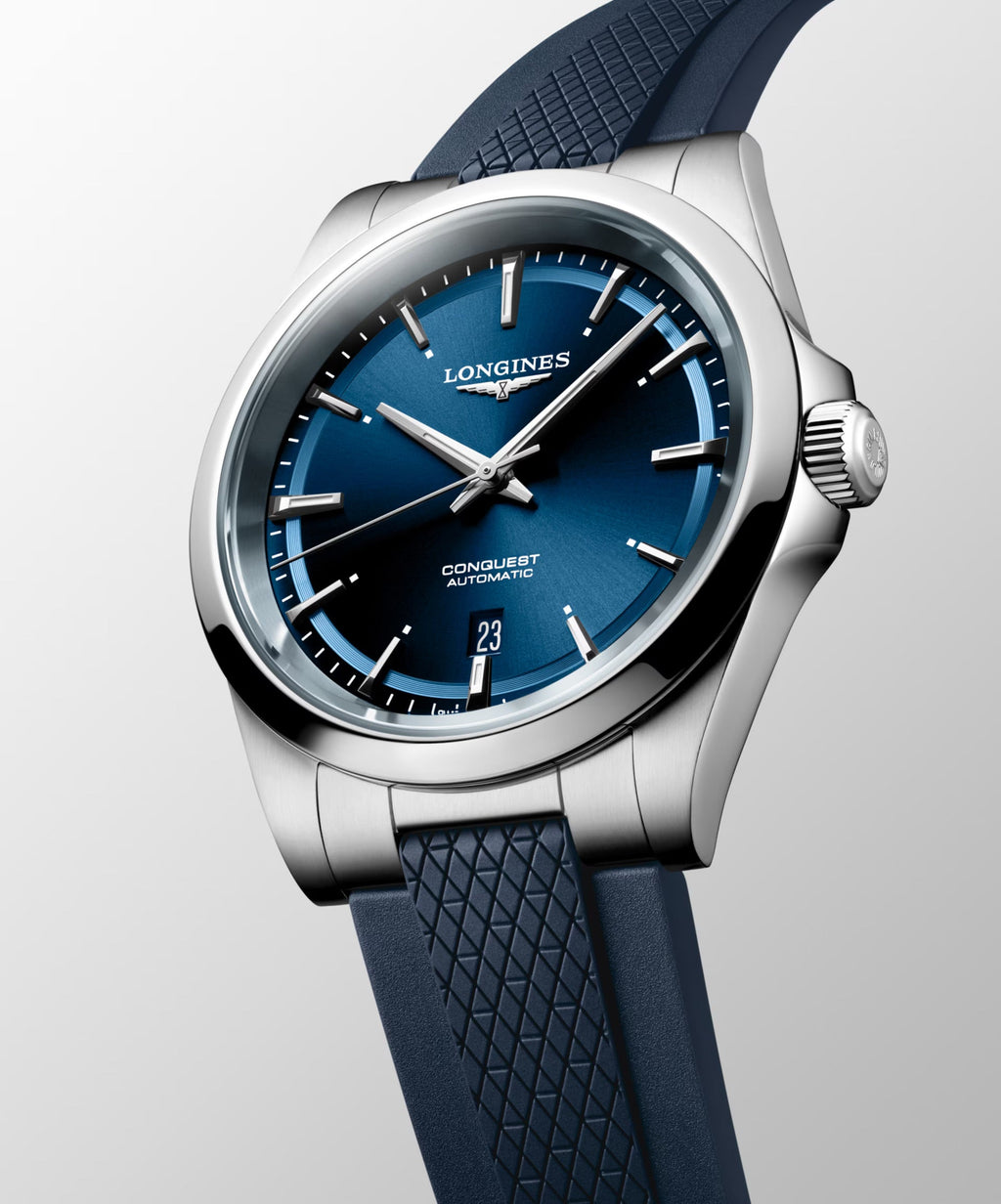 Longines orologio Conquest 41mm blu automatico acciaio L3.830.4.92.9