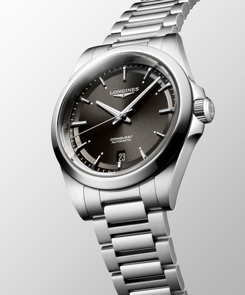 Longines orologio Conquest 38mm nero automatico acciaio L3.720.4.52.6