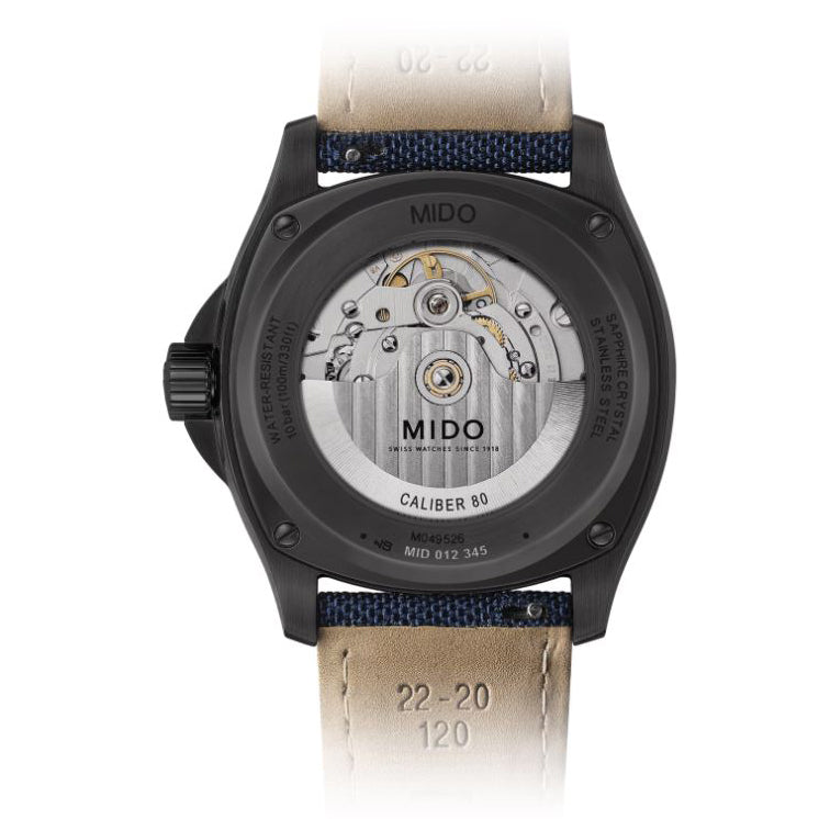Mido orologio Multifort TV Big Date 39x40mm blu automatico acciaio finitura PVD nero M049.526.37.041.00