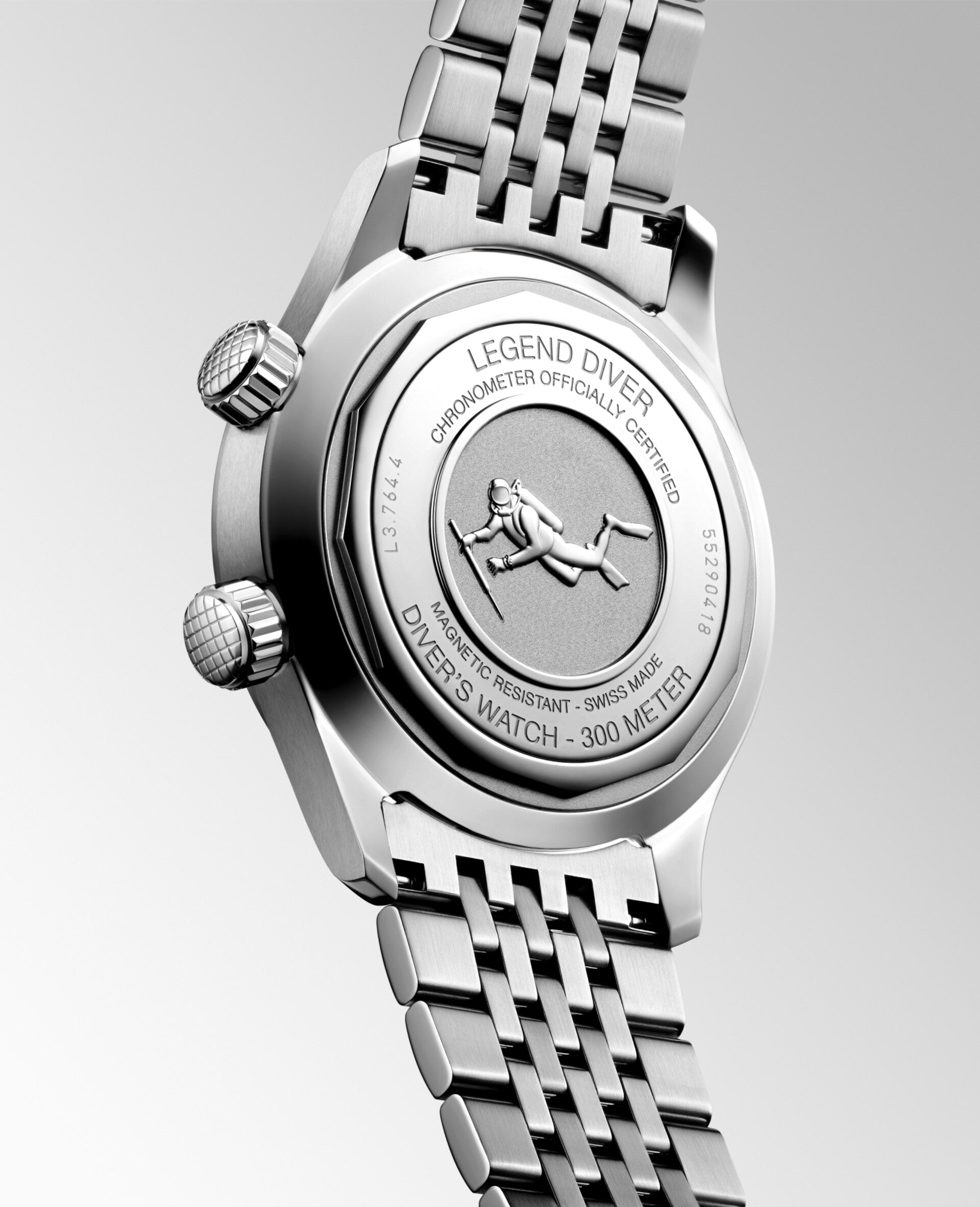 Longines orologio Legend Diver 38mm bianco automatico acciaio L3.764.4.16.6