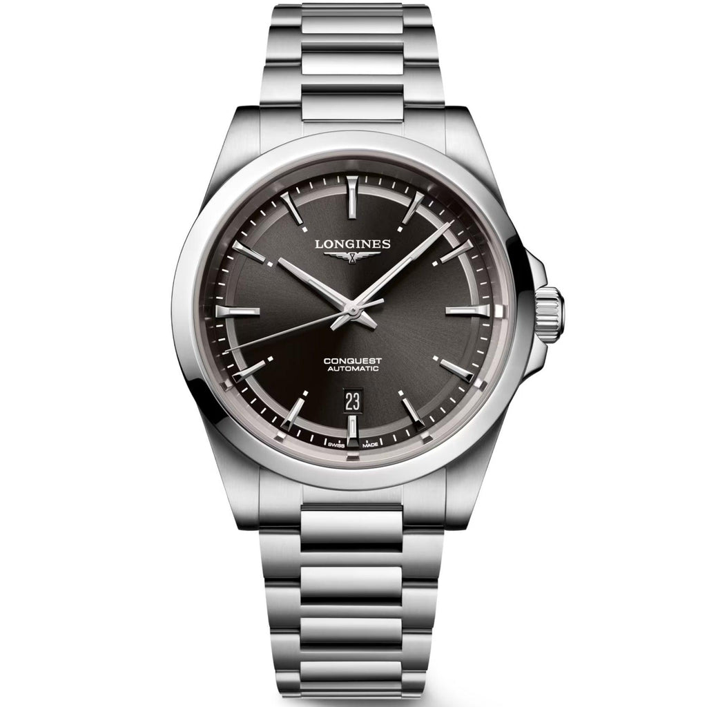 Longines orologio Conquest 2023 41mm nero acciaio automatico L3.830.4.52.6