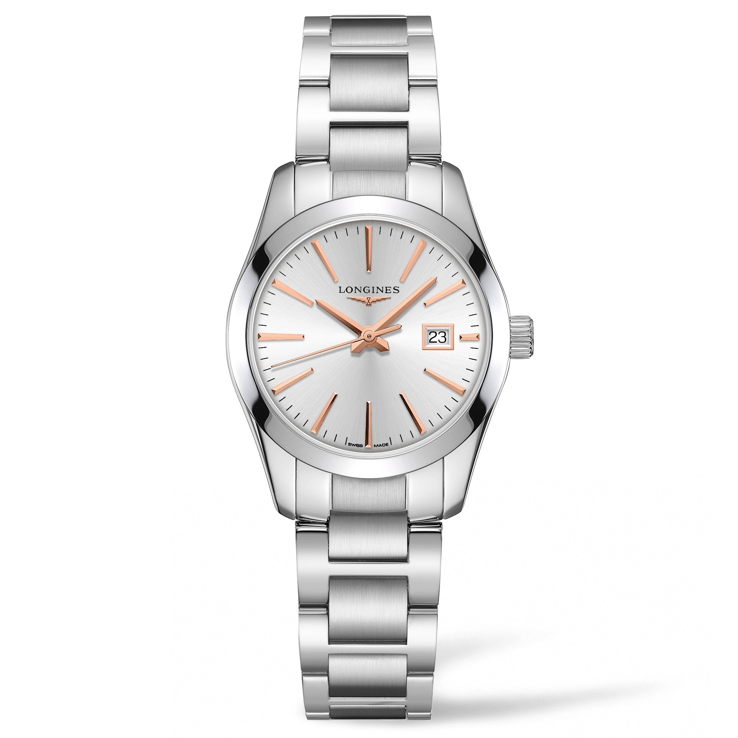 Longines orologio Conquest Classic 29,5mm argento acciaio quarzo L2.286.4.72.6