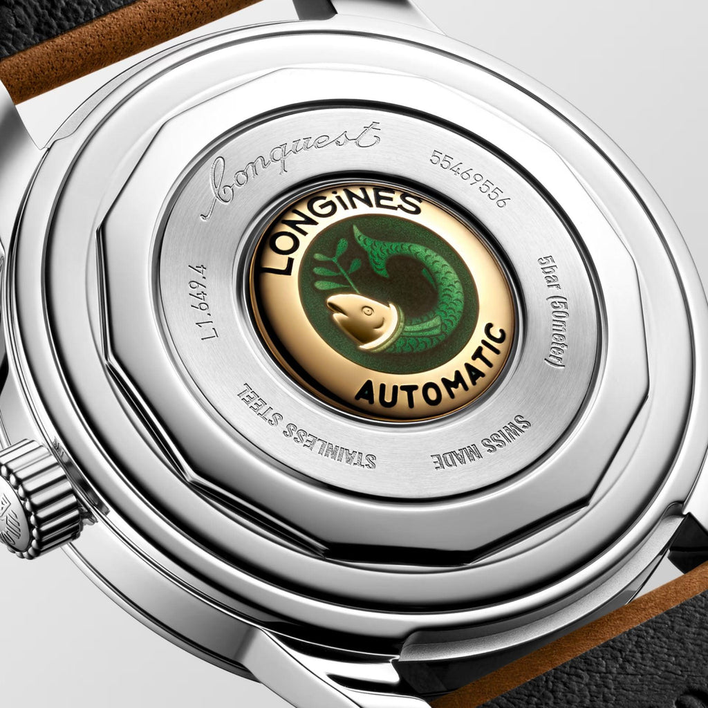 Longines orologio Conquest Heritage 38mm argento automatico acciaio L1.649.4.72.2