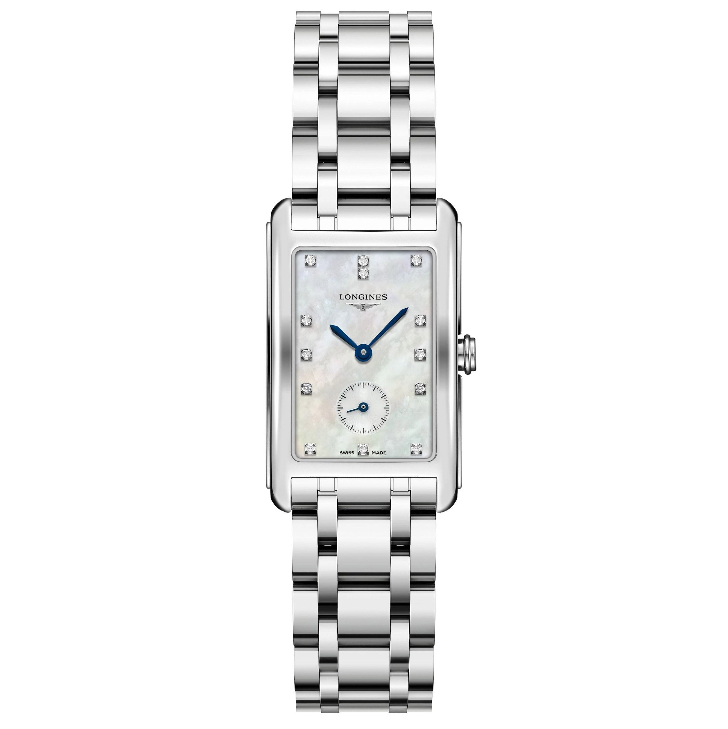 Longines orologio DolceVita 23.30x37mm madreperla diamanti acciaio quarzo L5.512.4.87.6