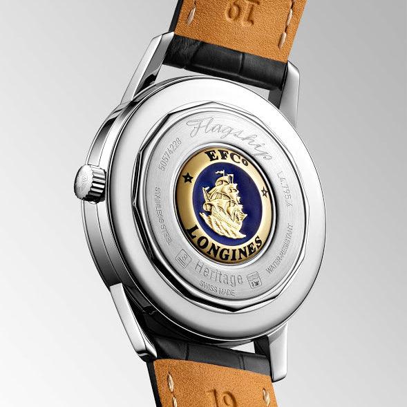 Longines orologio Flagship Heritage 38,5mm nero automatico acciaio L4.795.4.58.0