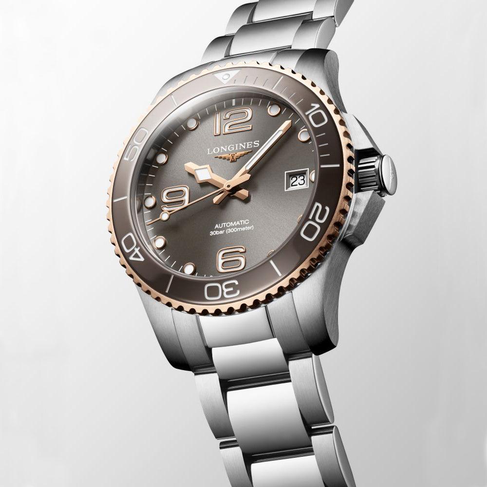 Longines orologio HydroConquest 39mm grigio automatico acciaio L3.780.3.78.6