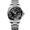 Longines orologio Hydroconquest GMT 41mm nero automatico acciaio L3.790.4.56.6