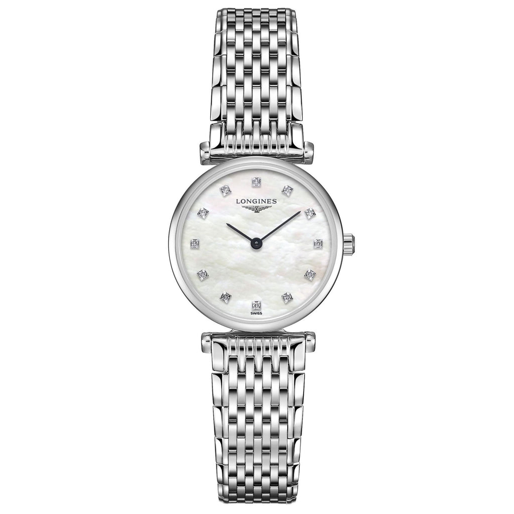 Longines orologio La Grande Classique 24mm madreperla diamanti acciaio quarzo L4.209.4.87.6