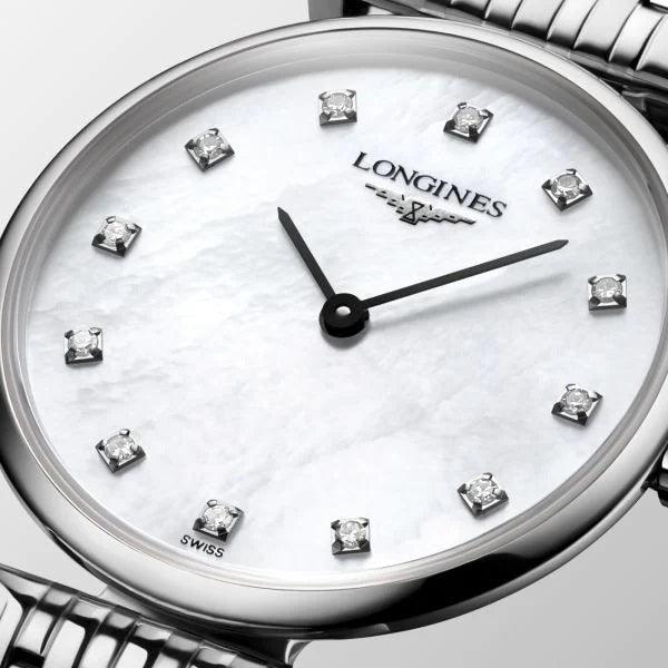 Longines orologio La Grande Classique 24mm madreperla diamanti acciaio quarzo L4.209.4.87.6