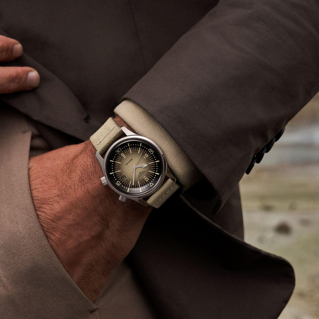 Longines orologio Legend Diver Watch 42mm beige automatico acciaio L3.774.4.30.2