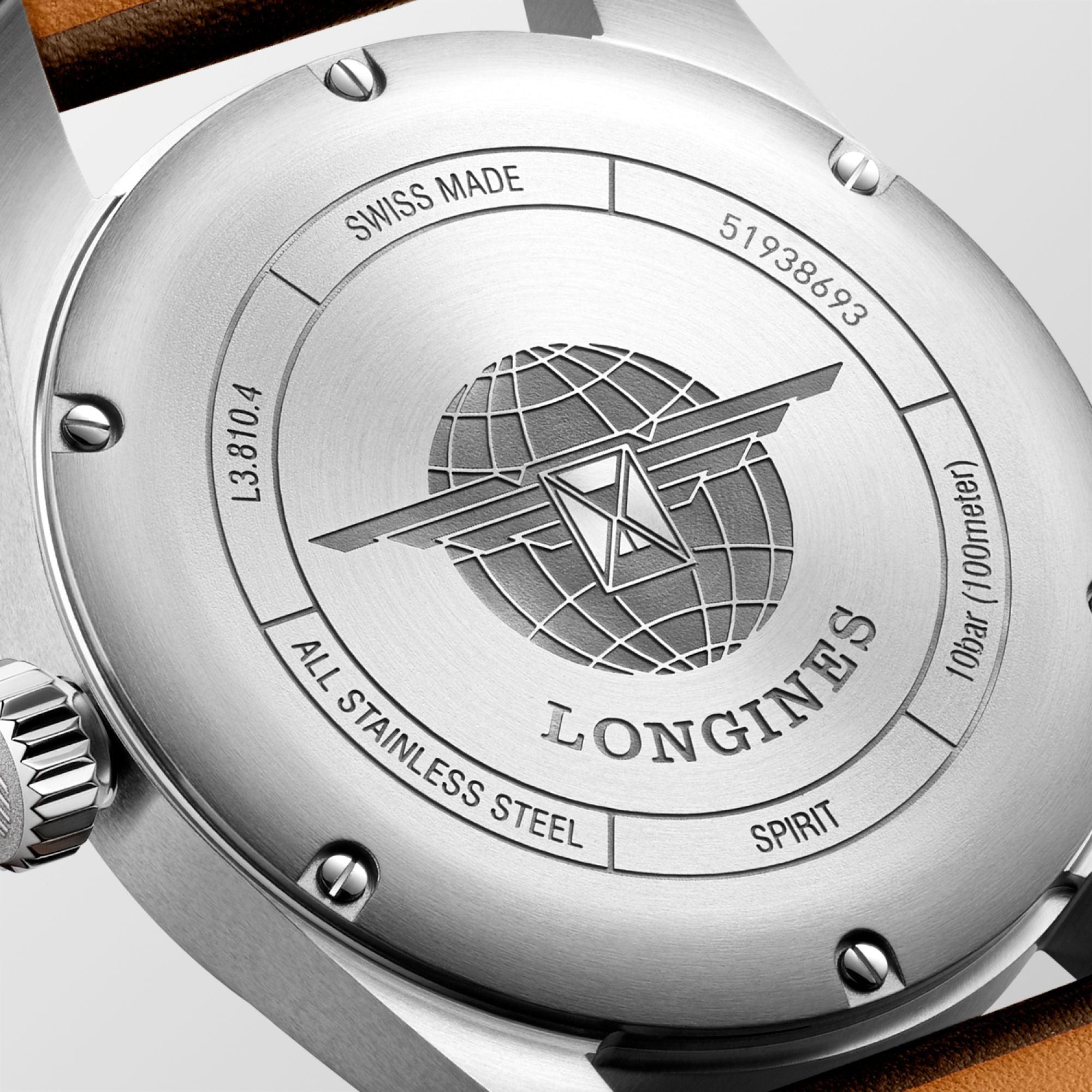Longines orologio Longines Spirit 40mm nero automatico acciaio L3.810.4.53.0