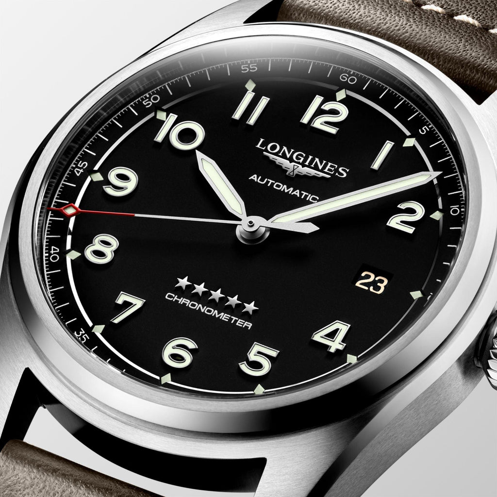Longines orologio Longines Spirit 40mm nero automatico acciaio L3.810.4.53.0