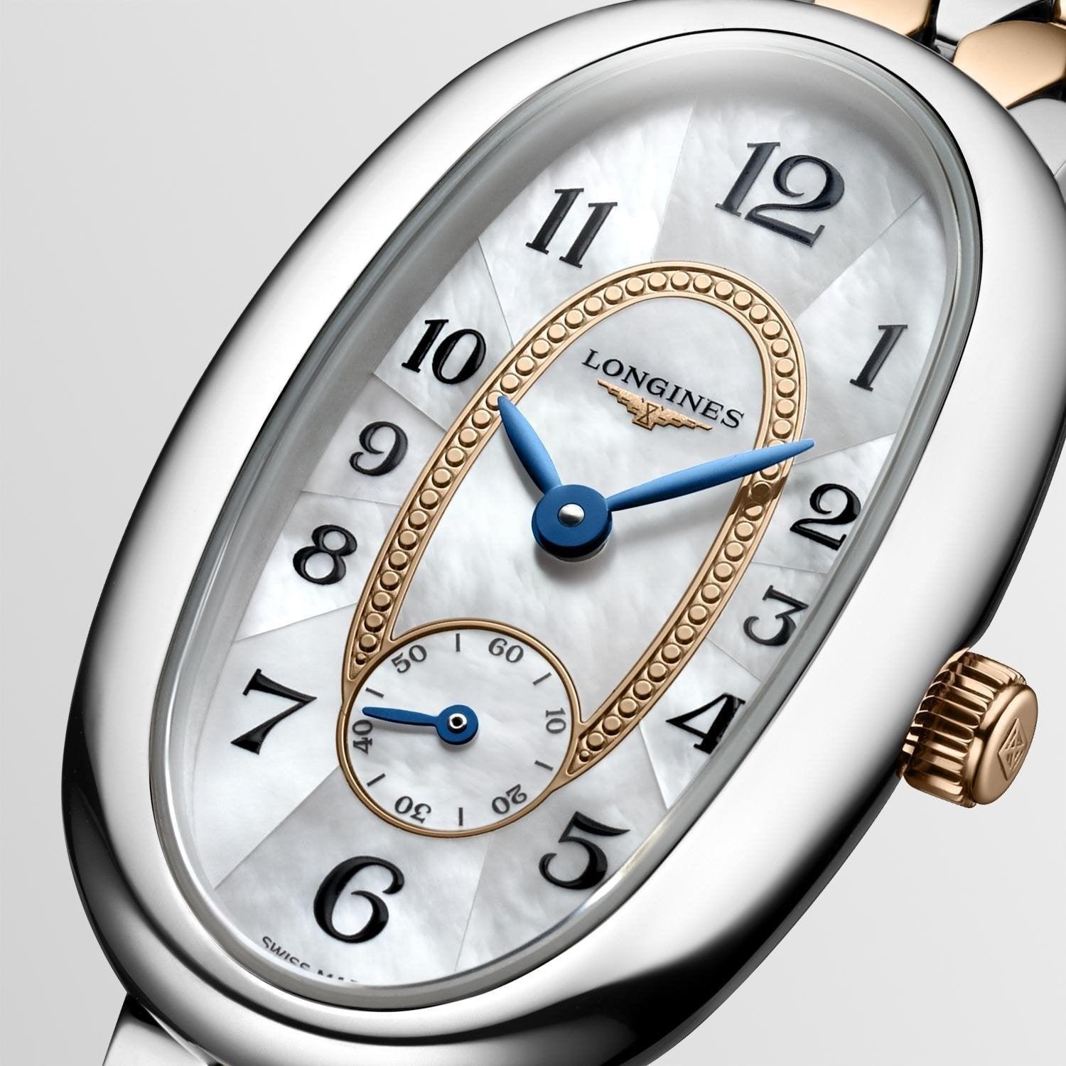 Longines orologio Longines Symphonette 21.90x34.00mm madreperla quarzo acciaio e oro 18kt L2.306.5.83.7