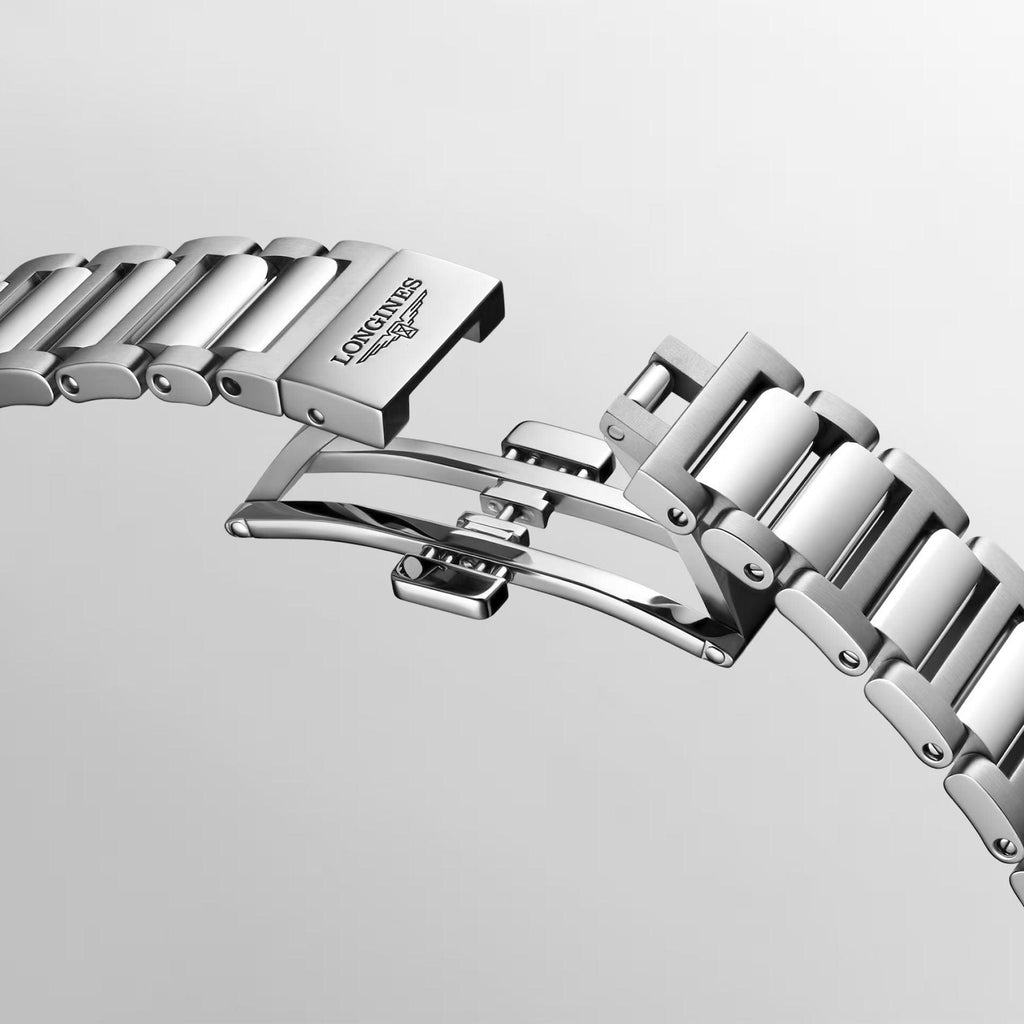 Longines orologio New Conquest 34mm blu automatico acciaio L3.430.4.97.6