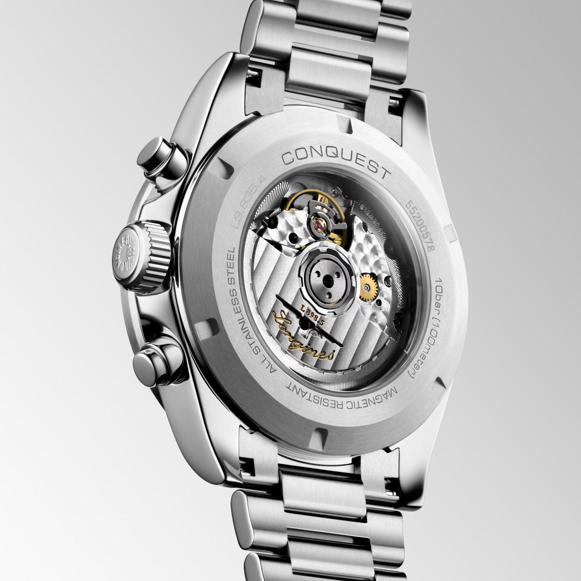 Longines orologio New Conquest 42mm argento automatico acciaio L3.835.4.72.6