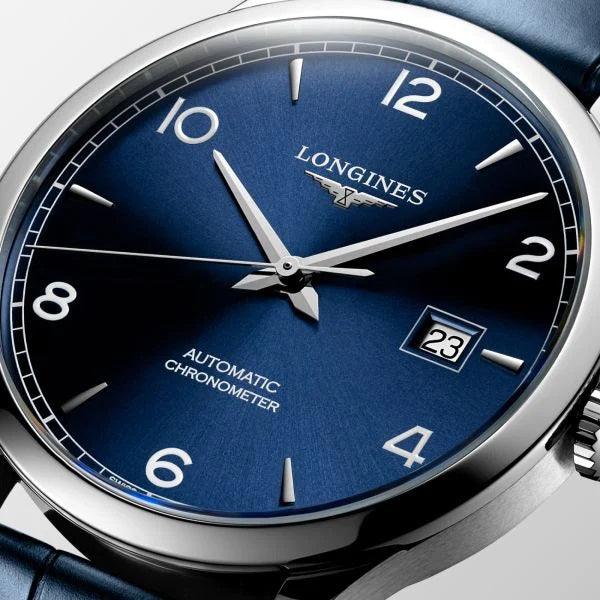 Longines orologio Record collection 40mm blu automatico acciaio L2.821.4.96.4