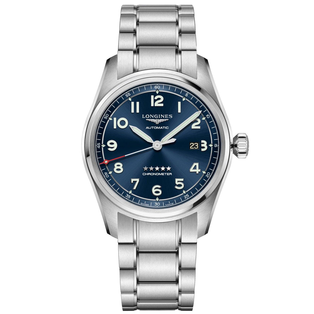 Longines orologio Spirit 42mm blu automatico acciaio L3.811.4.93.6