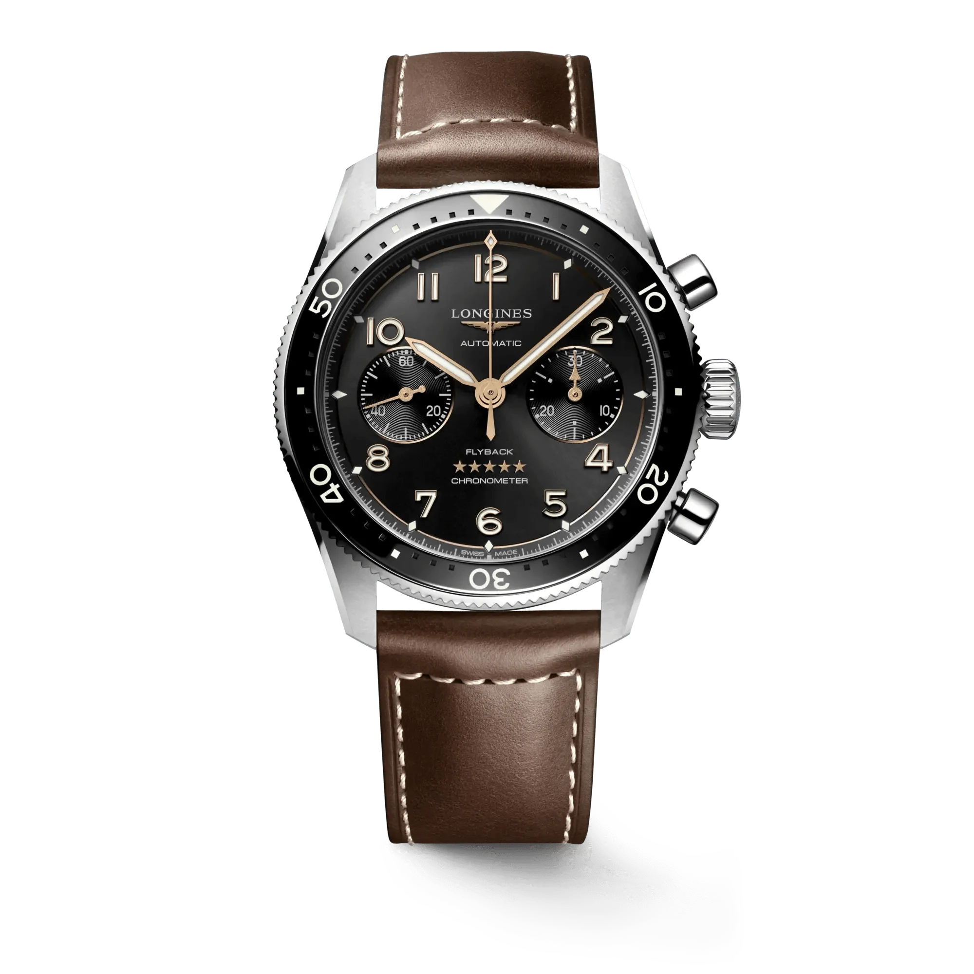 Longines orologio Spirit Flyback 42mm automatico acciaio L3.821.4.53.2