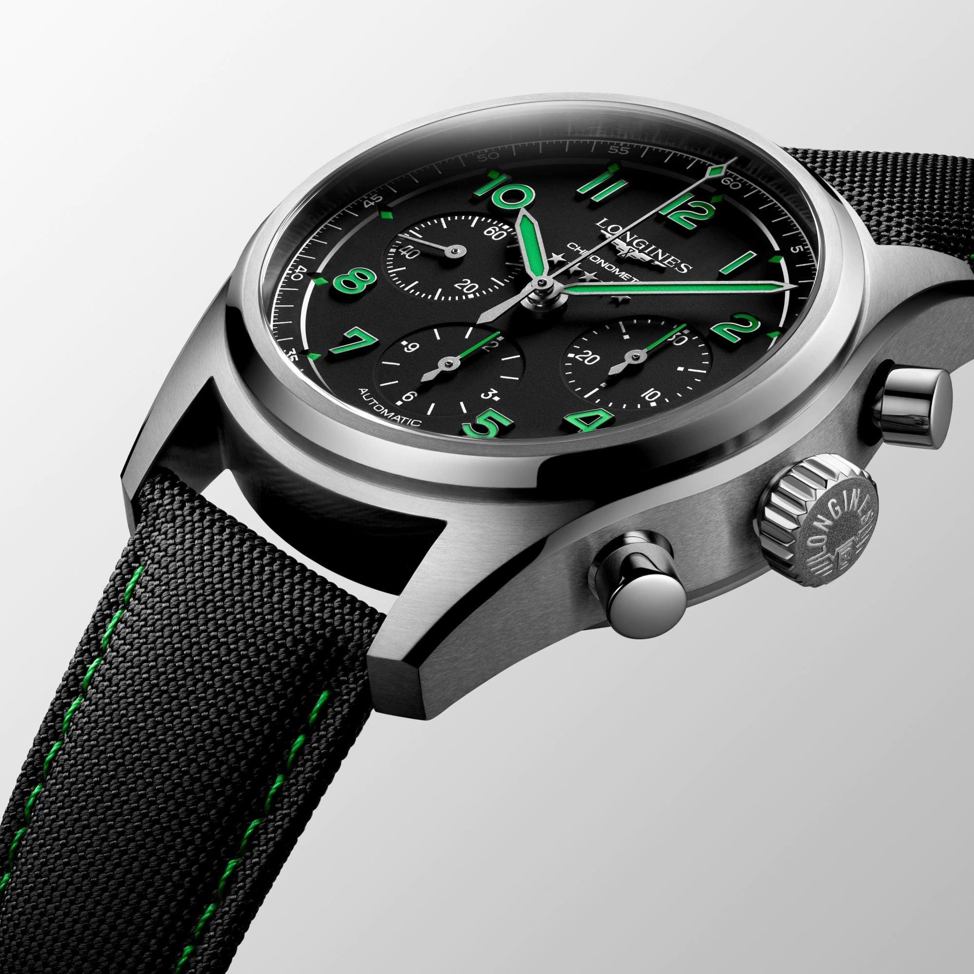 Longines orologio Spirit Pioneer Edition 42mm nero automatico titanio L3.829.1.53.2