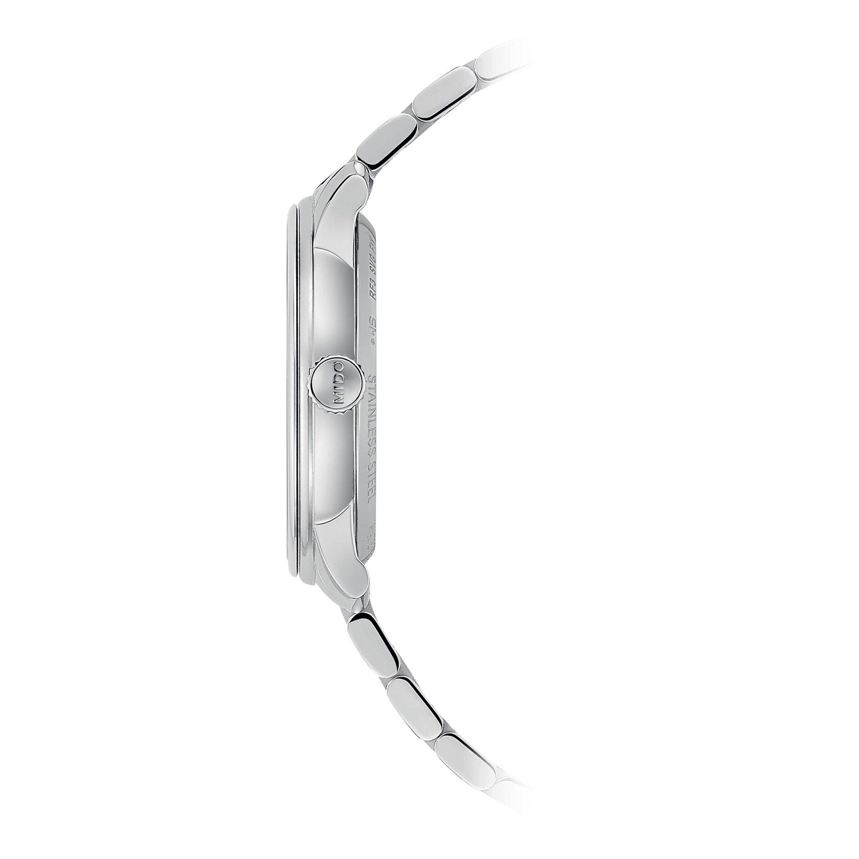 Mido orologio Baroncelli Heritage Lady 33mm bianco automatico acciaio M027.207.11.016.00
