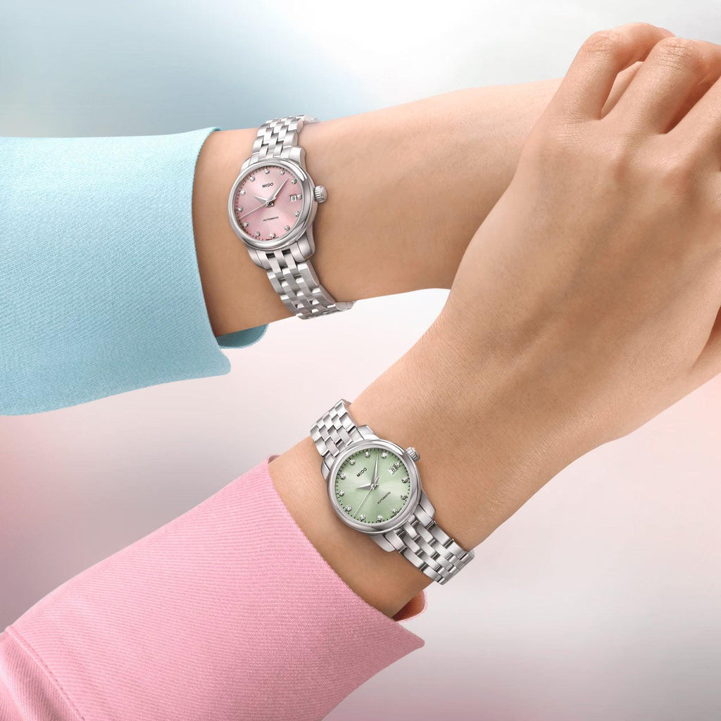 Mido orologio Baroncelli Lady Twenty Five 25mm rosa automatico acciaio M039.007.11.336.00