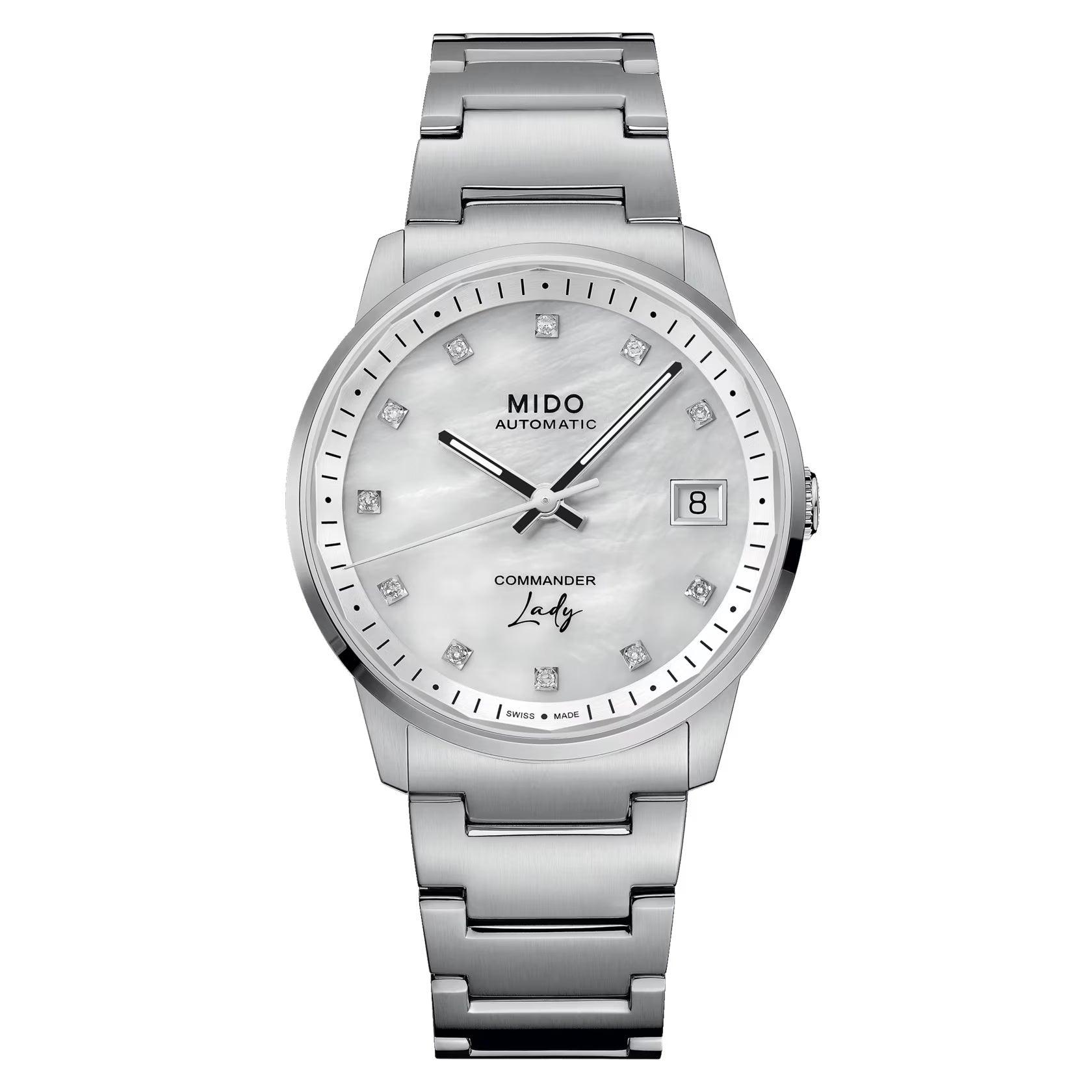 Mido orologio Commander Lady 35mm madreperla diamanti automatico acciaio M021.207.11.106.00
