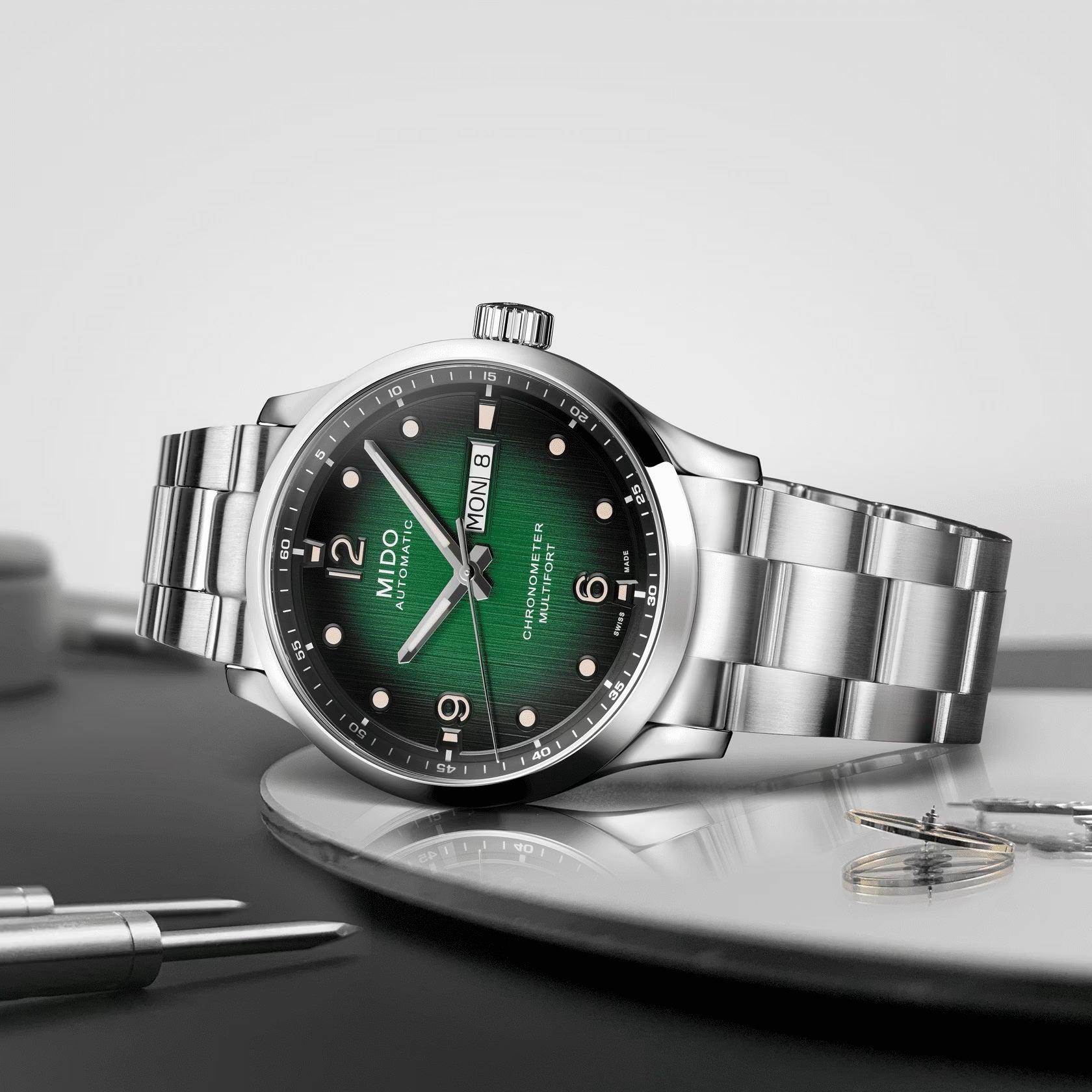 Mido orologio Multifort M Chronometer COSC 42mm verde automatico acciaio M038.431.11.097.00