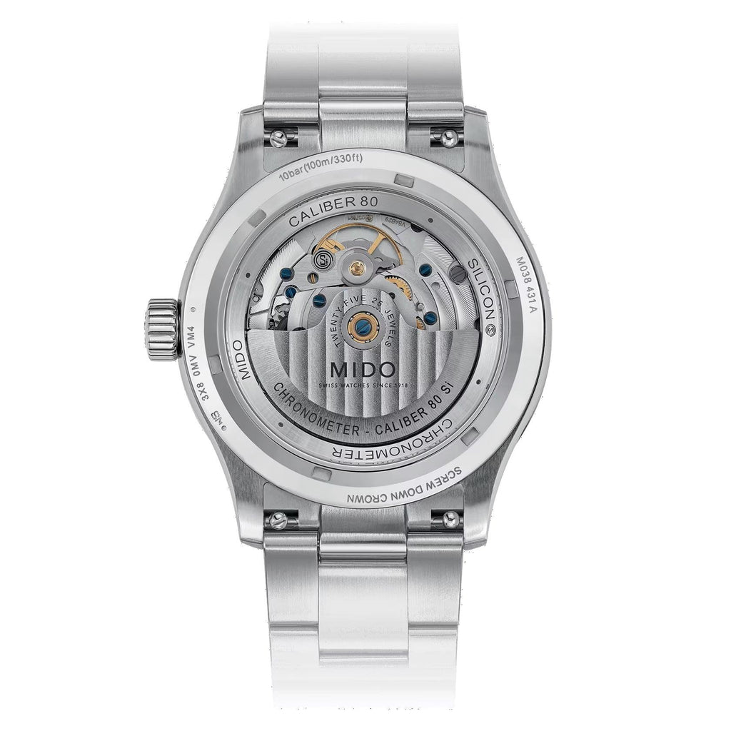 Mido orologio Multifort M Chronometer COSC 42mm verde automatico acciaio M038.431.11.097.00