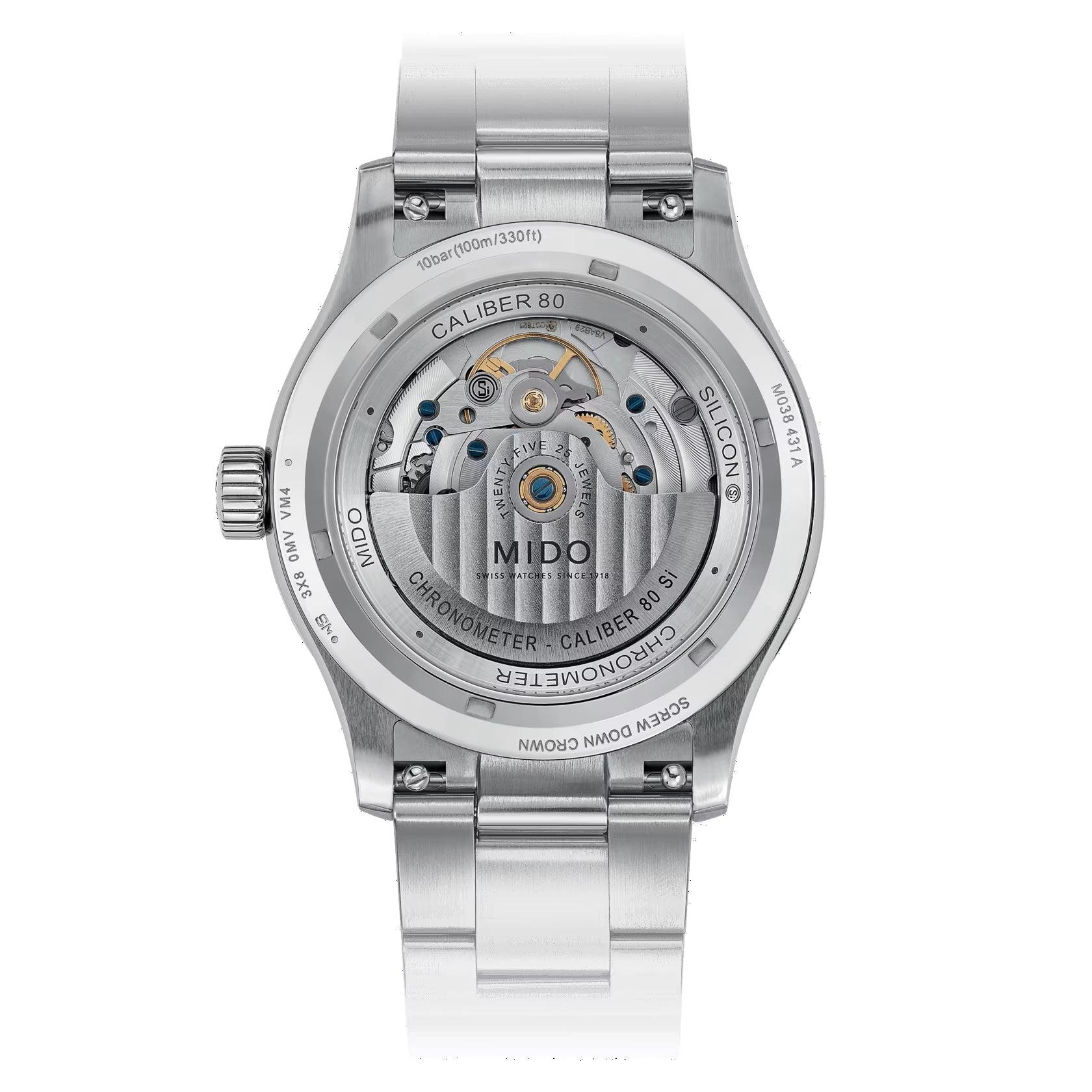 Mido orologio Multifort M Chronometer COSC 42mm verde automatico acciaio M038.431.11.097.00