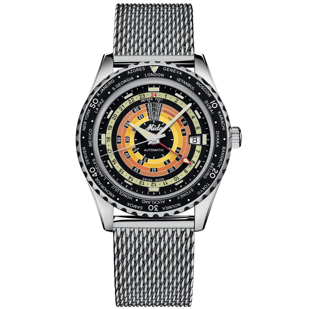 Mido orologio Ocean Star Decompression Worldtimer Special Edition 40mm nero automatico acciaio M026.829.17.051.00