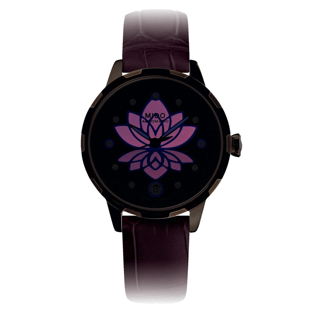 Mido orologio Rainflower Night 34mm madreperla diamanti automatico acciaio finitura PVD oro rosa M043.207.36.106.00