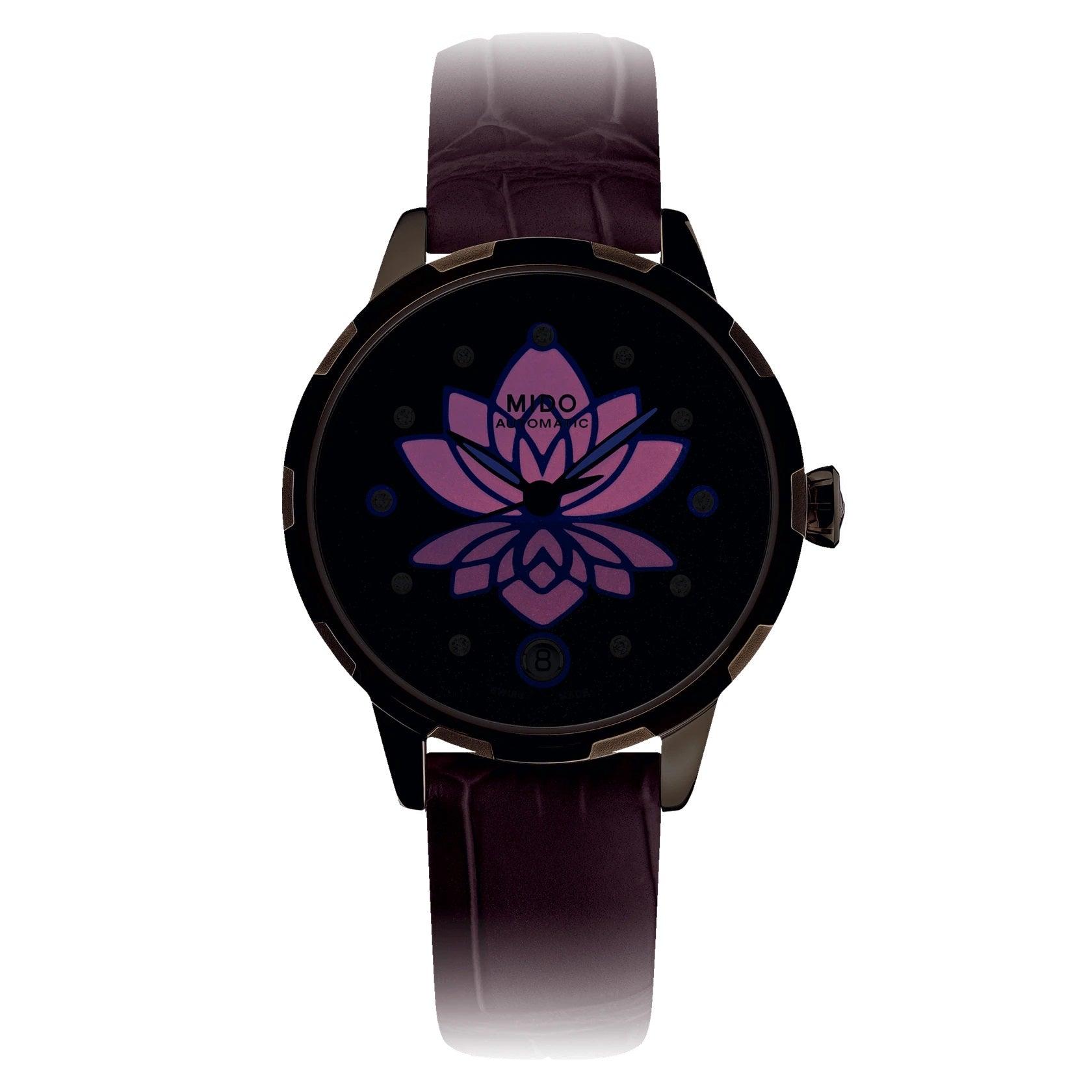 Mido orologio Rainflower Night 34mm madreperla diamanti automatico acciaio finitura PVD oro rosa M043.207.36.106.00