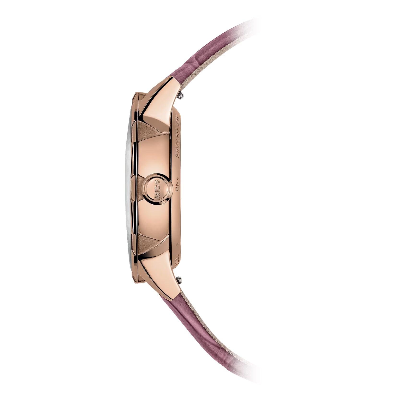Mido orologio Rainflower Night 34mm madreperla diamanti automatico acciaio finitura PVD oro rosa M043.207.36.106.00