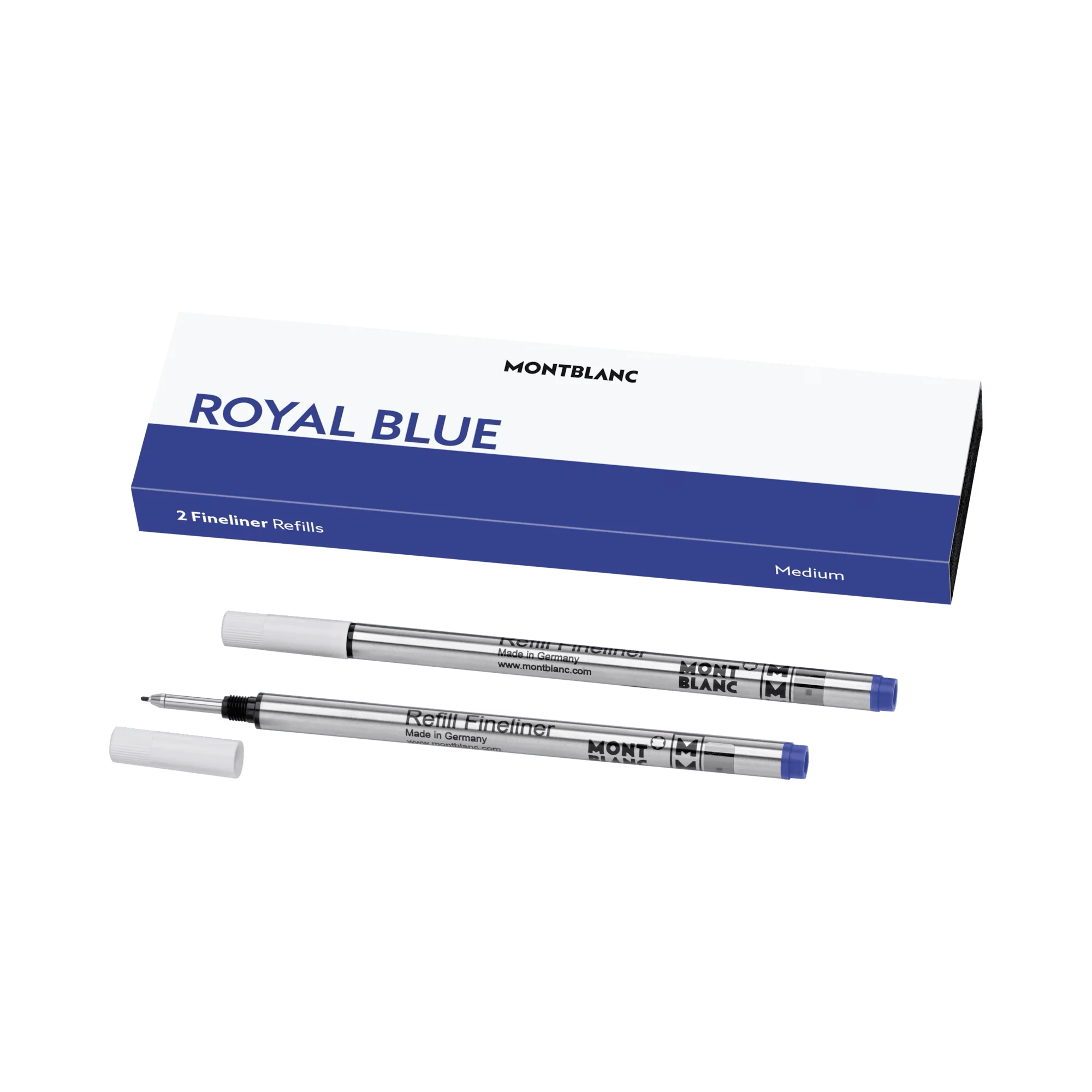 Montblanc 2 refill per fineliner punta M Royal Blue blu 128248
