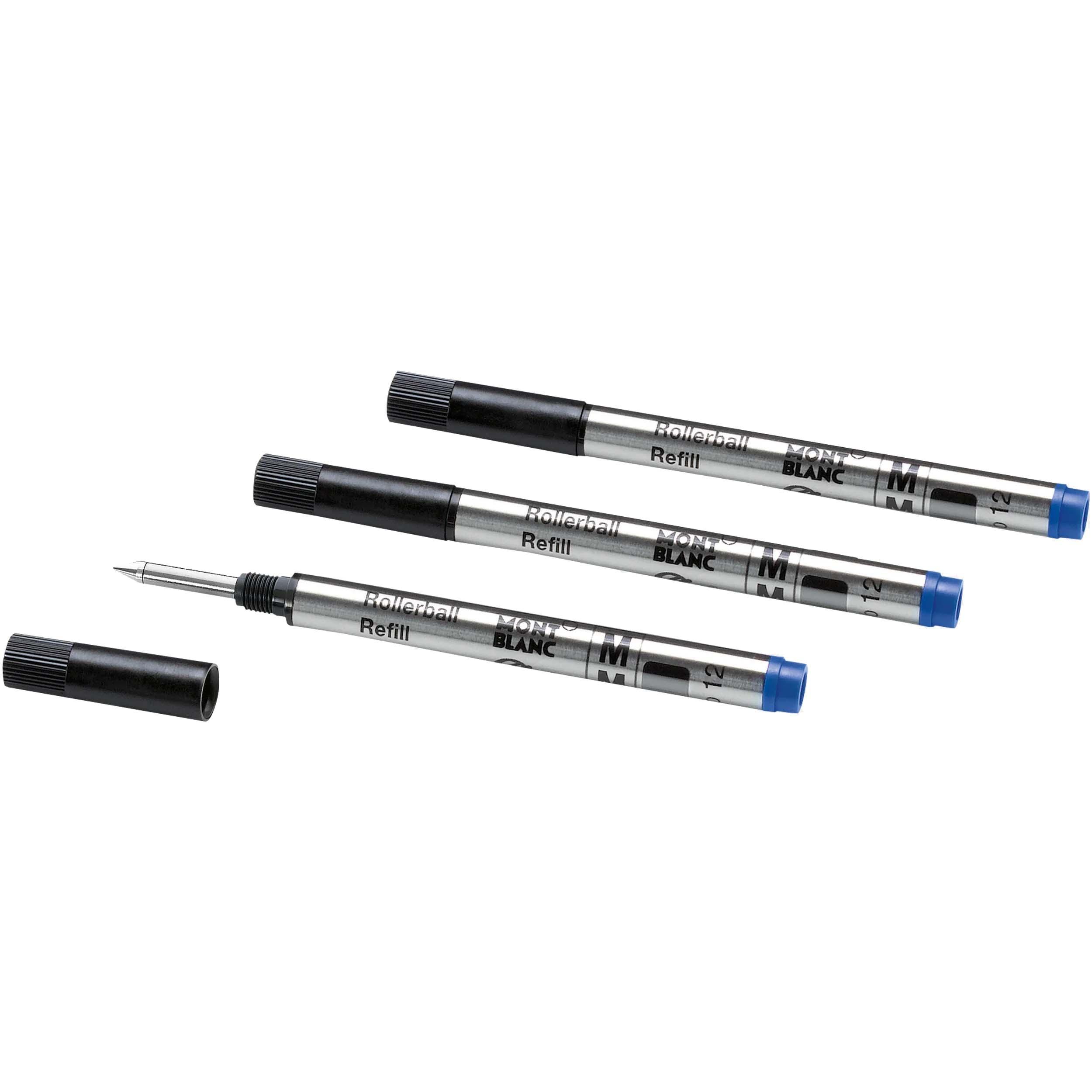 Montblanc 3 refill piccoli per roller punta M Royal Blue blu 128241