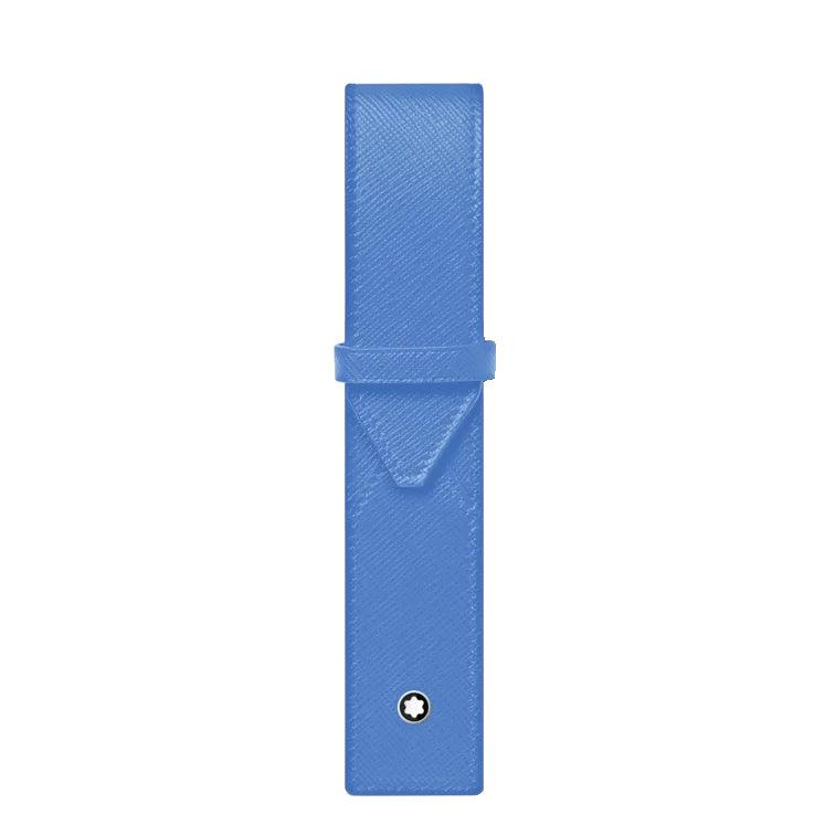 Montblanc astuccio per 1 strumento da scrittura Sartorial celeste 198253