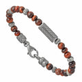 Montblanc bracciale Wrap Me con sfere in occhio di tigre argento 925 misura L 12616368
