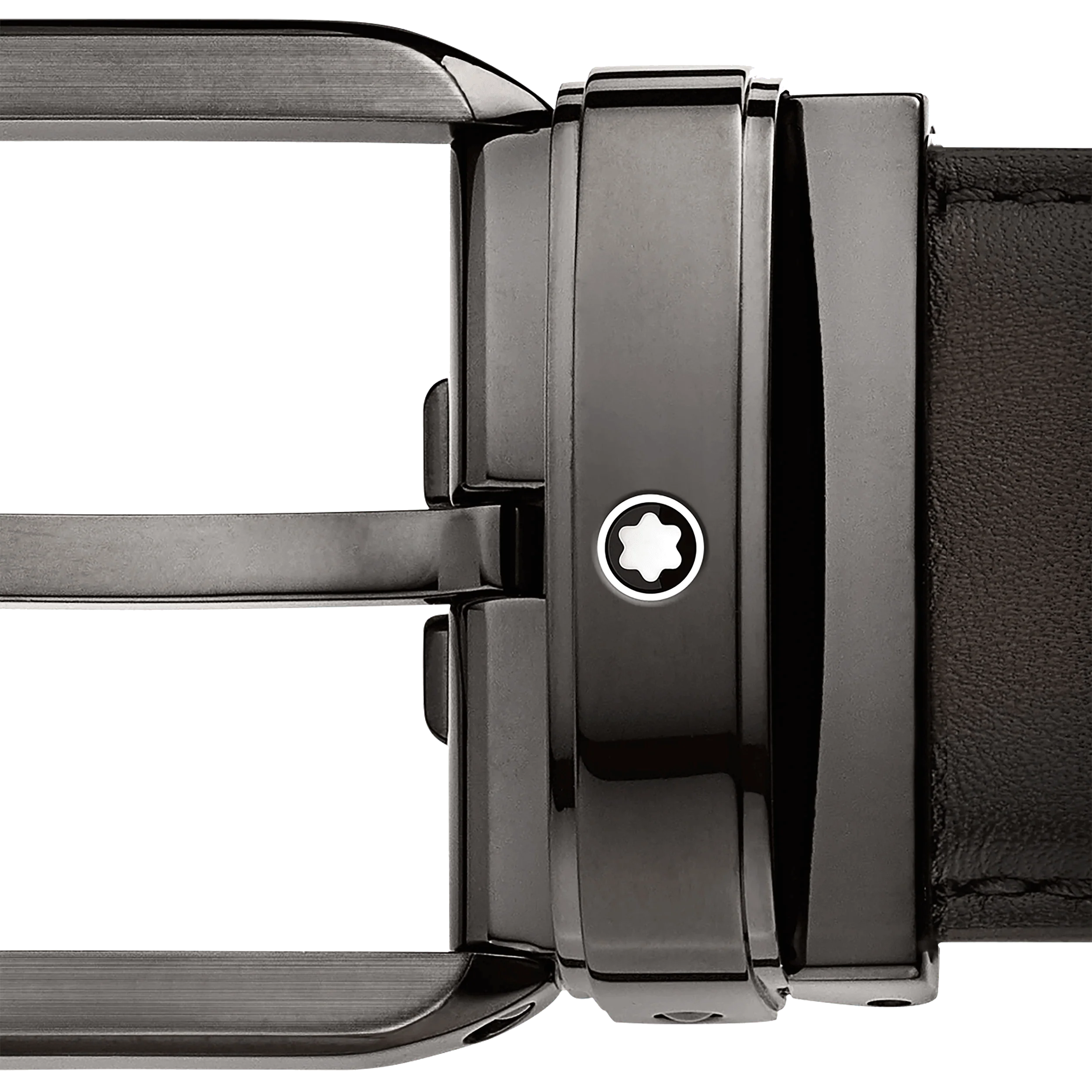 Montblanc cintura 35mm fibbia rettangolare pelle marrone sfumata 129456